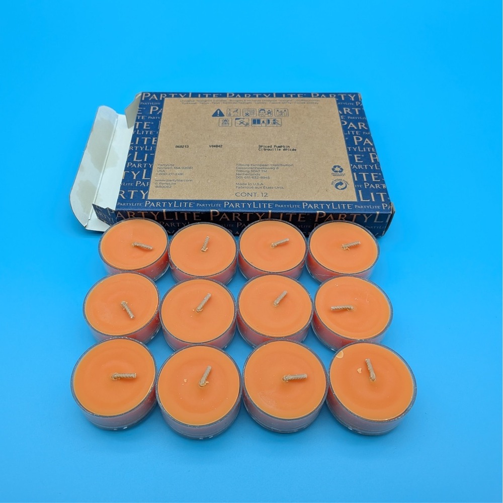 PartyLite Spiced Pumpkin Tealight Candles (12) V04842
